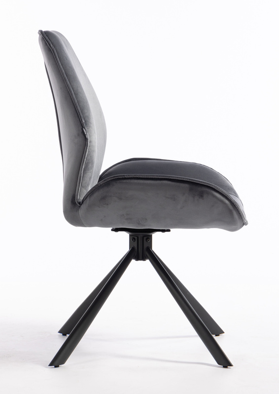 FOTEL HR350 PAJĄK GRAFITOWY WELUR CZARNA PODSTAWA