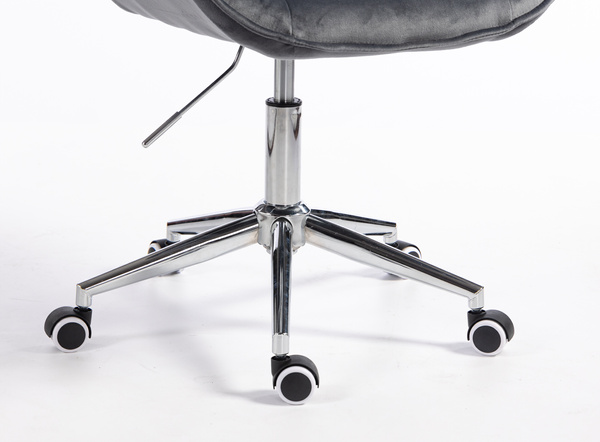 FOTEL HR350K GRAFITOWY WELUR CHROMOWANA PODSTAWA