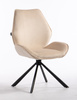 FOTEL HR350 PAJĄK KREMOWY WELUR CZARNA PODSTAWA