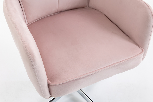 HOKER HR250CROSS PUDROWY RÓŻ WELUR  CHROMOWANA PODSTAWA