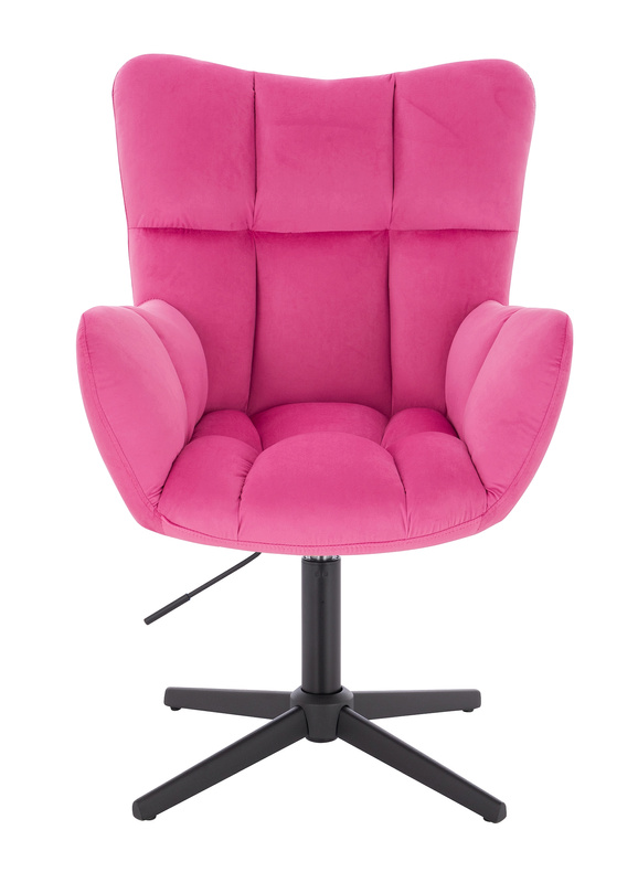 FOTEL HR650CROSS MALINOWY WELUR CZARNA PODSTAWA