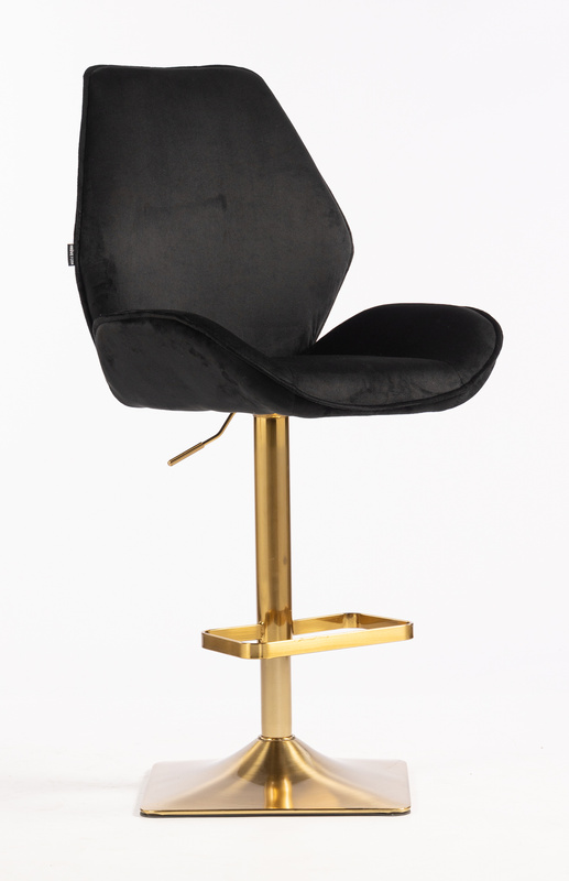FOTEL HR350KW CZARNY WELUR ZŁOTA PODSTAWA