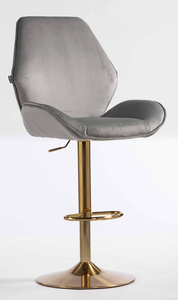 FOTEL HR350W STALOWY WELUR ZŁOTA PODSTAWA