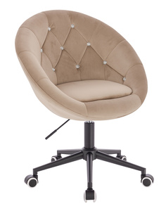 FOTEL HR8516CK LATTE WELUR CZARNA PODSTAWA