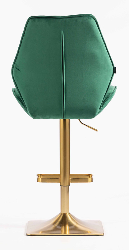 FOTEL HR350KW BUTELKOWA ZIELEŃ WELUR ZŁOTA PODSTAWA