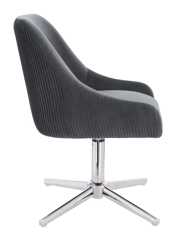 FOTEL HR920CROSS GRAFITOWY WELUR CHROMOWANA PODSTAWA