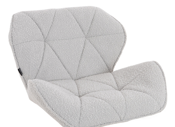 FOTEL HR111W SZARE BARANEK CHROMOWANA PODSTAWA