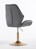 FOTEL HR350N GRAFITOWY WELUR ZŁOTA PODSTAWA