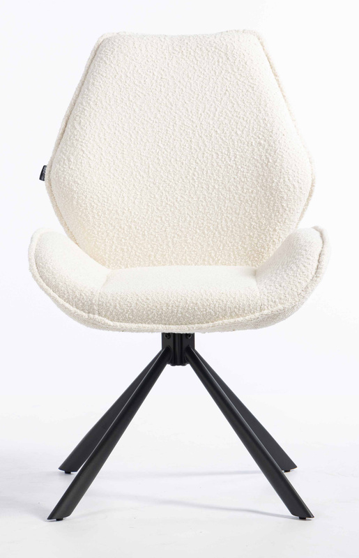 FOTEL HR350 PAJĄK KREMOWY BARANEK CZARNA PODSTAWA