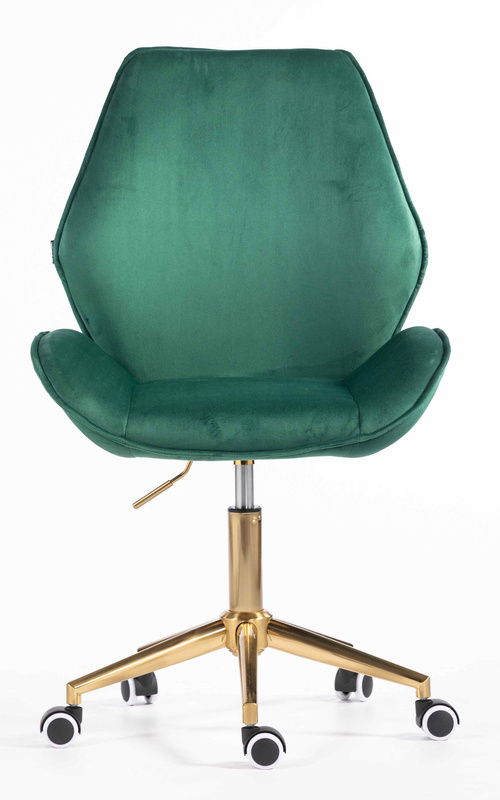 FOTEL HR350K BUTELKOWA ZIELEŃ WELUR ZŁOTA PODSTAWA