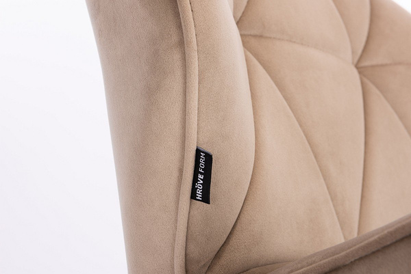 FOTEL HR111CROSS LATTE WELUR CHROMOWANA PODSTAWA