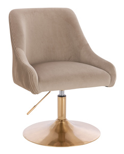 FOTEL HR920N LATTE WELUR ZŁOTA PODSTAWA