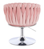 FOTEL HR750N PUDROWY RÓŻ WELUR CHROMOWANA PODSTAWA