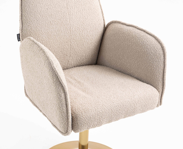 FOTEL HR280N LATTE BARANEK ZŁOTA PODSTAWA