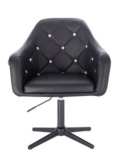 FOTEL HR830 CZARNA SKÓRA CROSS CZARNY MAT