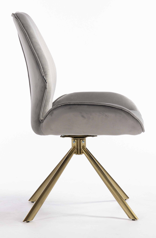 FOTEL HR350 PAJĄK STALOWY WELUR ZŁOTA PODSTAWA