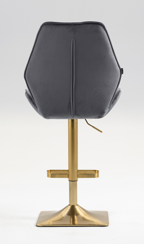 FOTEL HR350KW GRAFITOWY WELUR ZŁOTA PODSTAWA