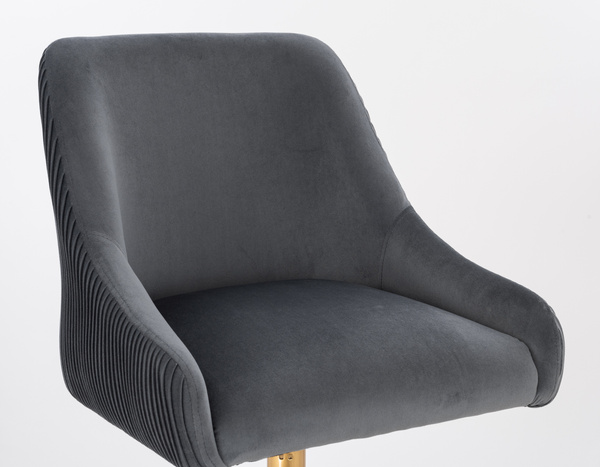 FOTEL HR920K GRAFITOWY WELUR CZARNA PODSTAWA