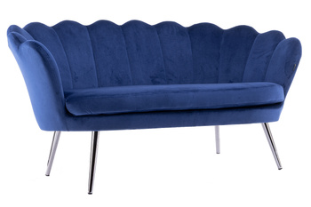 SOFA FREY CIEMNE MORZE CHROMOWANE NOGI