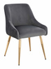 HR920 KRZESŁO ZŁOTE NOGI GRAFITOWY WELUR