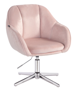 HOKER HR2055CROSS PUDROWY RÓŻ WELUR CHROMOWANA PODSTAWA