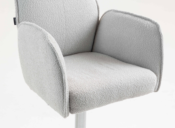FOTEL HR280W SZARY BARANEK CHROMOWANA PODSTAWA
