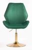 FOTEL HR350N BUTELKOWA ZIELEŃ WELUR ZŁOTA PODSTAWA