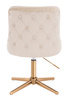 FOTEL HR940CROSS KREMOWY WELUR ZŁOTA PODSTAWA