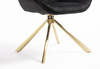 FOTEL HR350 PAJĄK CZARNY WELUR ZŁOTA PODSTAWA