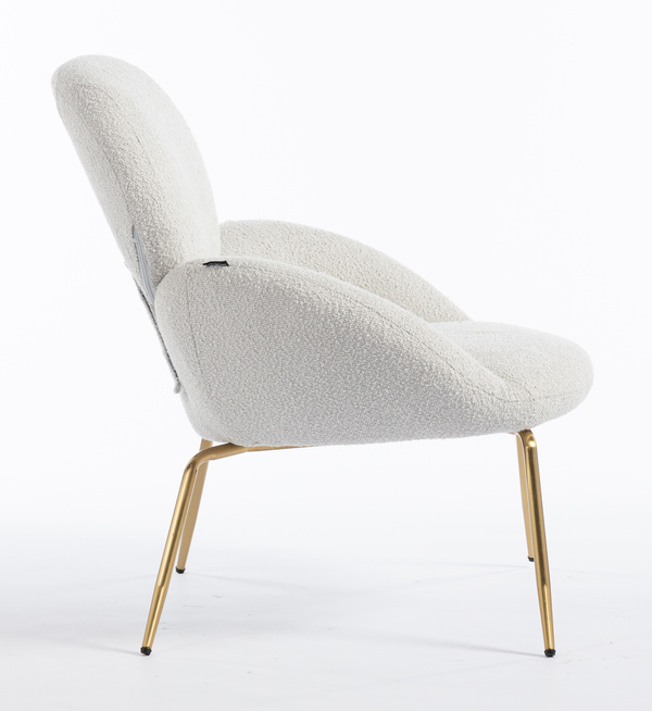 FOTEL HR2045 SZARY BARANEK ZŁOTA PODSTAWA