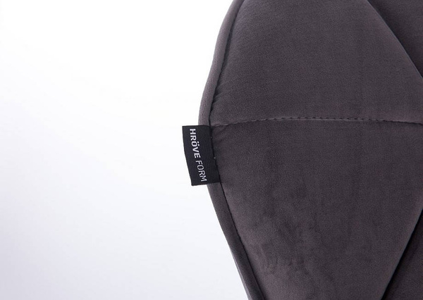 FOTEL HR111K ZŁOTE KÓŁKA GRAFITOWY WELUR