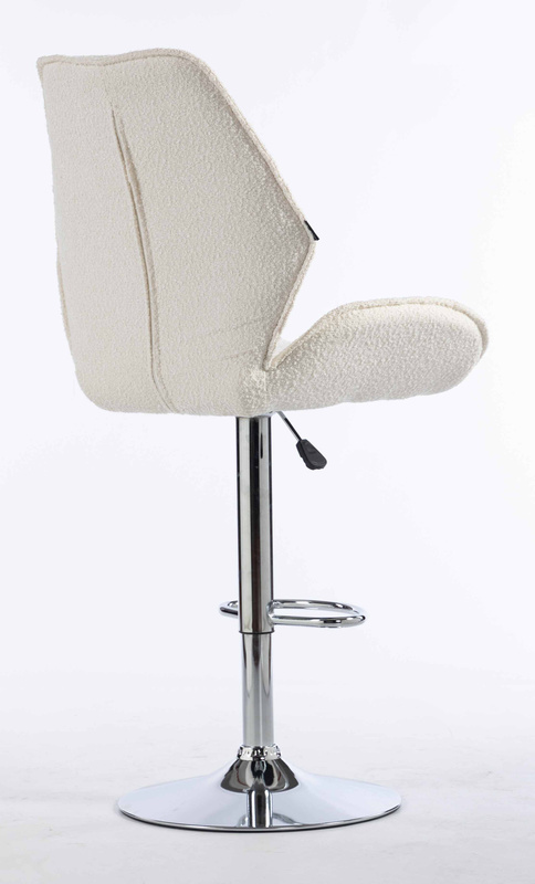 FOTEL HR350W KREMOWY BARANEK CHROMOWANA PODSTAWA