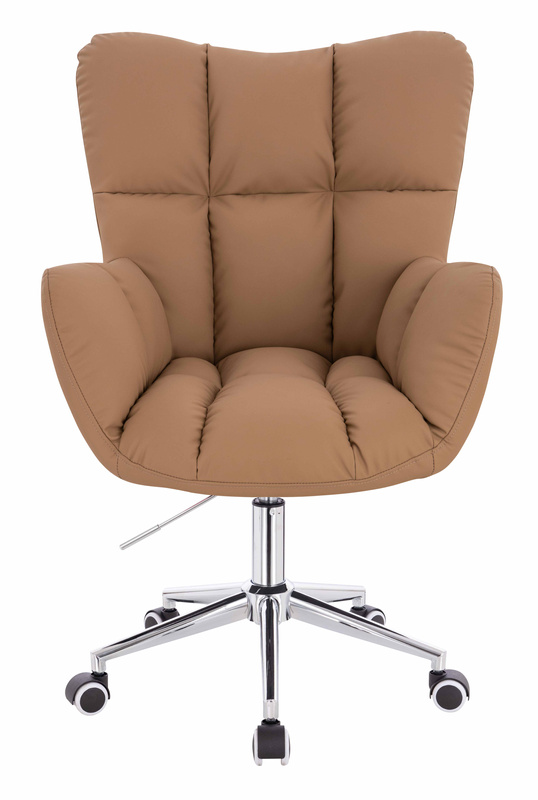 HOKER HR650K KARMELOWY EKOSKÓRA PREMIUM SOFT CHROMOWANA PODSTAWA