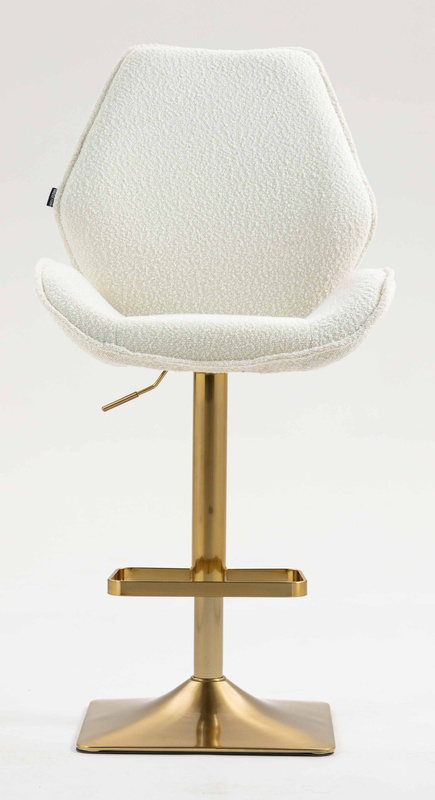 FOTEL HR350KW KREMOWY BARANEK ZŁOTA PODSTAWA