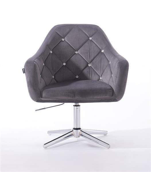 FOTEL HR830CROSS GRAFITOWY WELUR