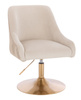 FOTEL HR920N KREMOWY WELUR ZŁOTA PODSTAWA