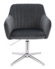 FOTEL HR190CROSS GRAFITOWY WELUR CHROMOWANA PODSTAWA