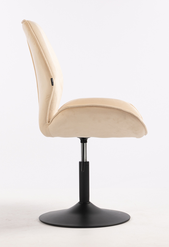 FOTEL HR350N KREMOWY WELUR CZARNA PODSTAWA