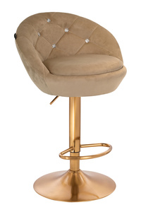 FOTEL HR948W LATTE WELUR ZŁOTA PODSTAWA