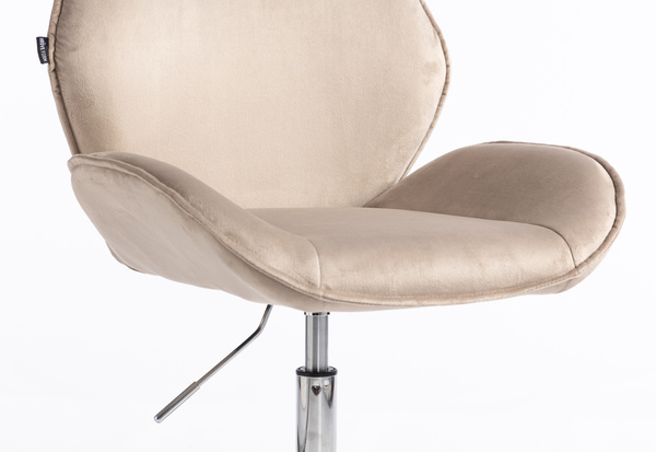 FOTEL HR350K LATTE WELUR CHROMOWANA PODSTAWA