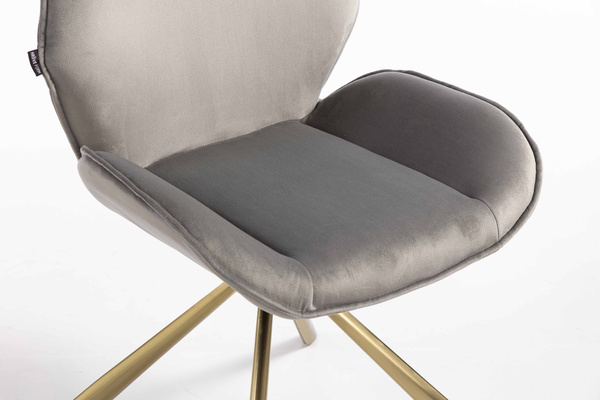 FOTEL HR350 PAJĄK STALOWY WELUR ZŁOTA PODSTAWA