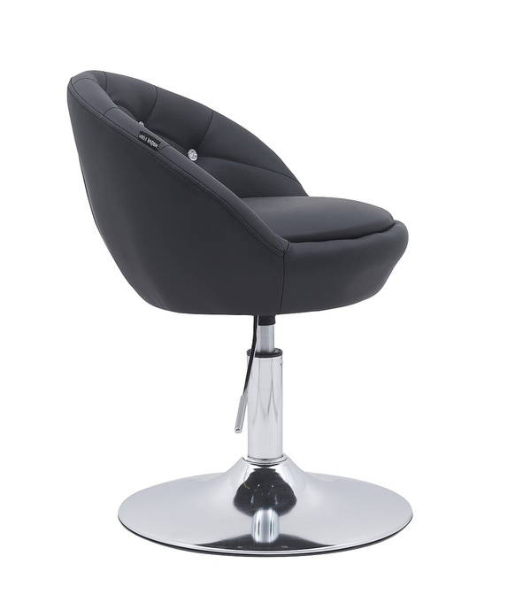 FOTEL HR948N CZARNY EKOSKÓRA CHROMOWANA PODSTAWA