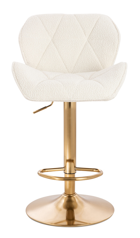 FOTEL HR111W KREMOWY BARANEK ZŁOTA PODSTAWA