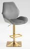 FOTEL HR350KW STALOWY WELUR ZŁOTA PODSTAWA
