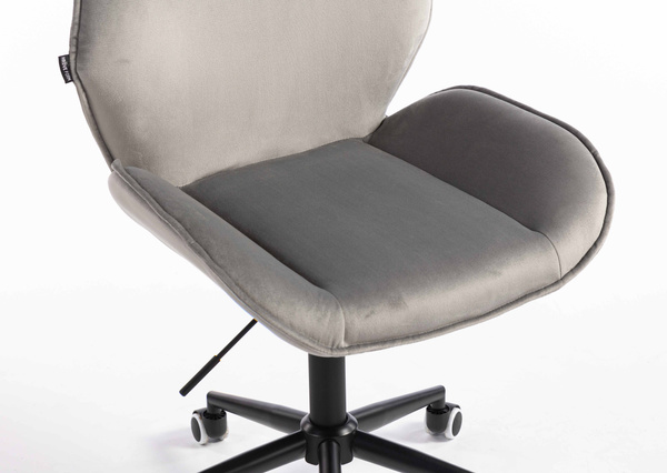 FOTEL HR350K STALOWY WELUR CZARNA PODSTAWA