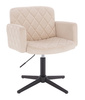 FOTEL HR802CROSS KREMOWY WELUR CZARNA PODSTAWA