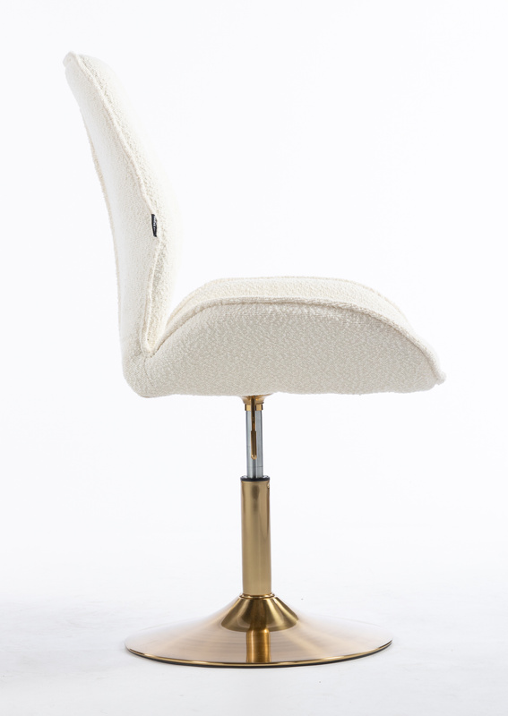 FOTEL HR350N KREMOWY BARANEK ZŁOTA PODSTAWA