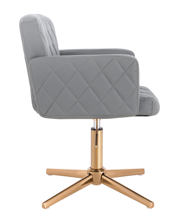 FOTEL HR802CROSS SZARY ZŁOTA PODSTAWA