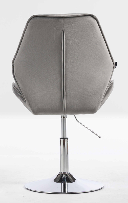 FOTEL HR350N STALOWY WELUR CHROMOWANA PODSTAWA