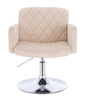 FOTEL HR802N KREMOWY WELUR CHROMOWANA PODSTAWA